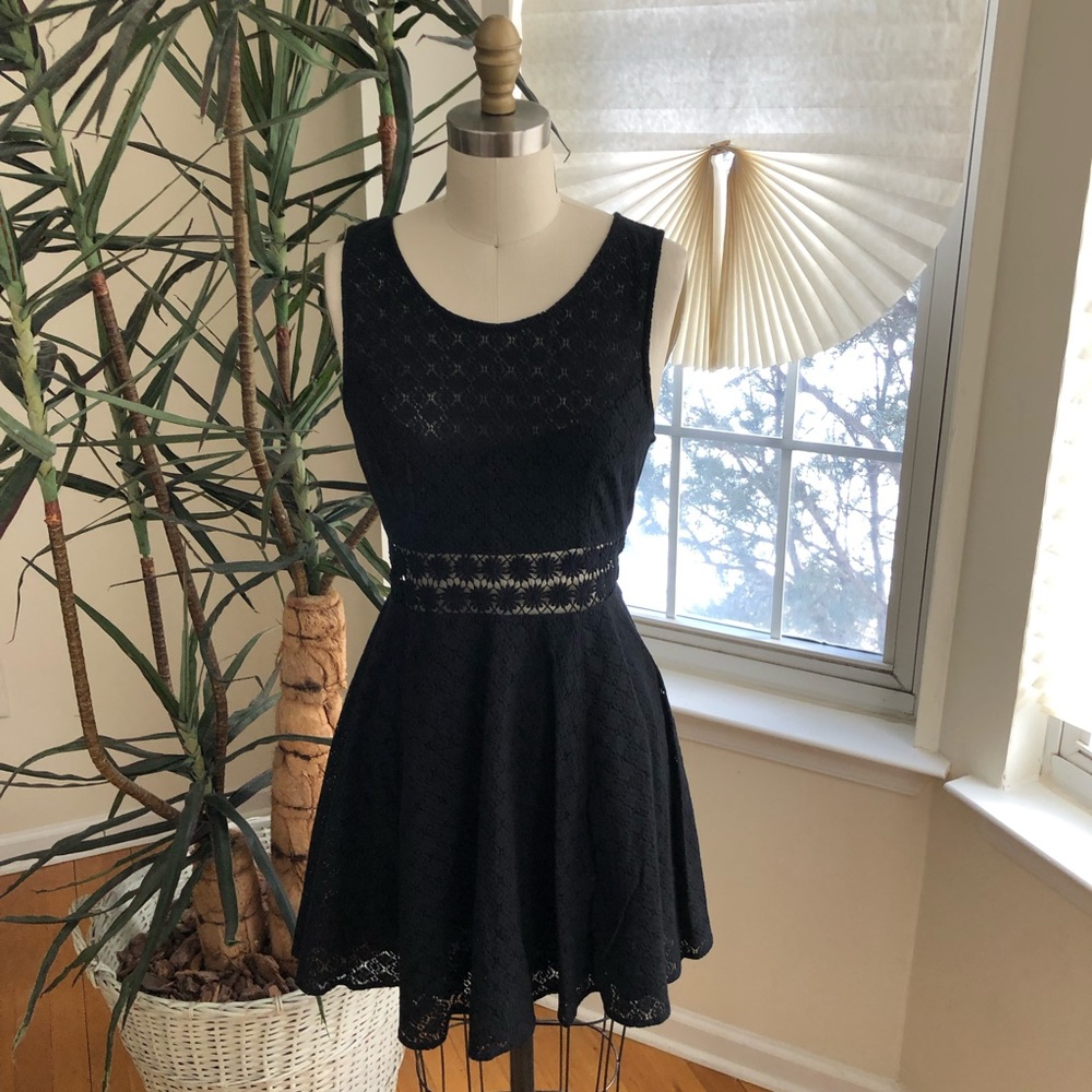 Free People fitted with daisies crochet lace dress